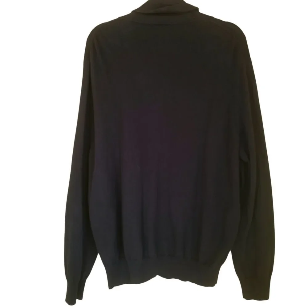 j. crew mens shawl collar sweater cotton cashmere navy blue mens size XL